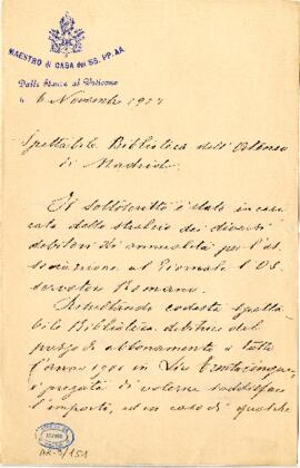 1903-11-06. Carta de Edmondo Puccinelli