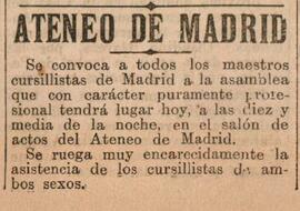 1931-11-18. Asamblea de maestros cursillistas. El Liberal (Madrid)