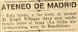 1931-05-23. Conferencia del doctor Ángel Villegas. El Liberal (Madrid)