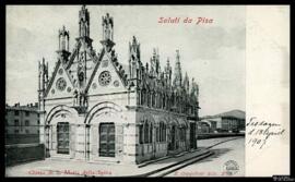 Tarjeta postal de vista exterior de la Iglesia de Santa Maria della Spina de Pisa editada por E. ...