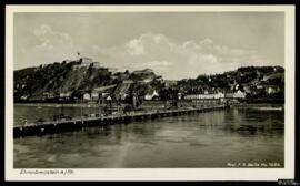 Tarjeta postal de vista panorámica de la fortaleza de Ehrenbreitstein am Rhein junto al Mosela, f...