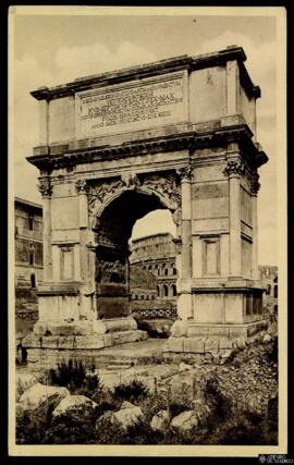 Tarjeta postal circulada del Arco de Tito de Roma editada por Cesare Capello en Milán y remitida ...