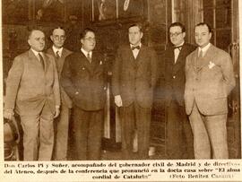 1931-06-04. Fotografía de Carlos Pi y Suñer con directivos del Ateneo. Ahora (Madrid)