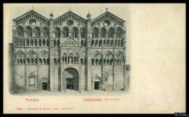 Tarjeta postal de vista exterior de la La Catedral de San Jorge Mártir de Ferrara editada por Alt...