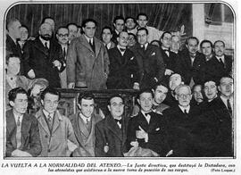 1930-02-18. Vuelta a la normalidad del Ateneo, la Junta de Gobierno toma posesión. Estampa (Madrid)