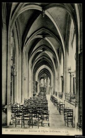 Tarjeta postal de vista interior de la Église  Saint-Germain en Argentan editada por Lévy Fils et...