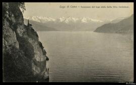 Tarjeta postal de vista del paisaje del Lago di Como desde la Villa Serbeloni editada por Brunner...