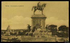 Tarjeta postal de fototipia del Monumento ecuestre a Giuseppe Garibaldi en la Piazza Gianicolo de...