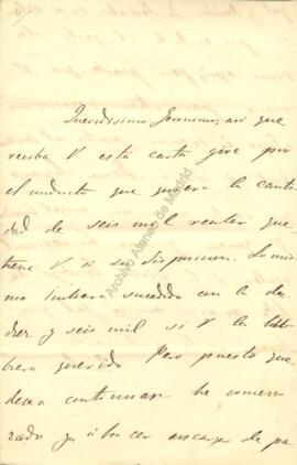[1861, abril]. Carta de Emilio Castelar a Jerónimo Amat