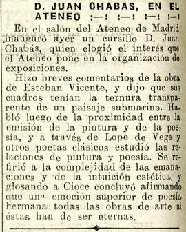 1931-10-24. Conferencia de Juan Chabás. El Liberal (Madrid)