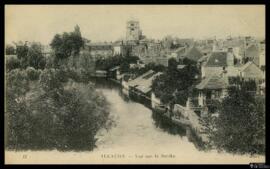 Tarjeta postal de vista panorámica de Alenzón desde el río Sarthe editada por Neurdein et Cie. en...