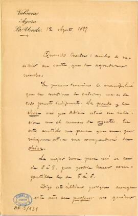 1897-08-012. Carta de Rafael Salillas