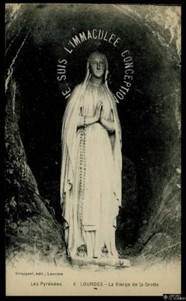 Tarjeta postal de la imagen de la Inmaculada Concepción en la Gruta del Santuario de Lourdes edit...