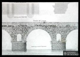 Planta y detalle del Puente Romano de Mérida sobre el río Guadiana