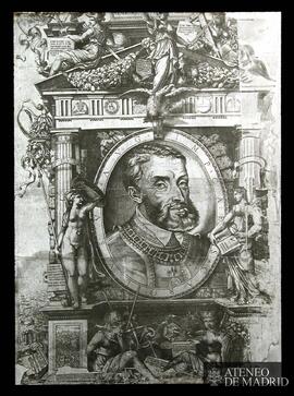 
Madrid. Biblioteca Nacional. Vico, Eneas: "Retrato de Carlos V en 1550". Estampa calco...