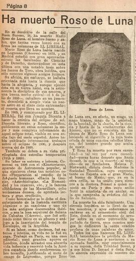 1931-11-10. Ha muerto Mario Roso de Luna. El Liberal (Madrid)