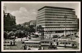 Tarjeta postal de la Potsdamer Platz y la Colombushaus en Berlín editada por el Kunstanstalt Vore...