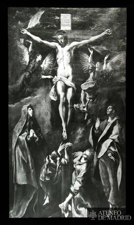 Museo del Prado. (Madrid). El Greco: "Cristo crucificado, con la Virgen, la Magdalena, San J...
