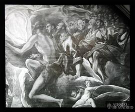 Toledo.  Iglesia de Santo Tomé. El Greco. "El entierro del Conde de Orgaz" (detalle)
