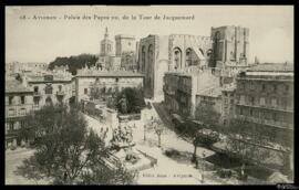 Tarjeta postal del Palacio Papal de Aviñón vista desde la Torre de Jacquemard editada por Félix J...