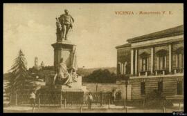 Tarjeta postal del monumento escultórico a Víctor Manuel II en Vicenza editada por L. Chiovato en...