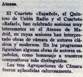 1930-05-15. Conciertos de tres agrupaciones de cámara. Ritmo (Madrid)