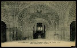 Tarjeta postal de vista interior del porche de la Colegiata de Saint-Ours en Loches editada por A...