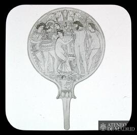
Menelaos und Helena (etrusk. Bronzespiegel) (M. d. I. VIII)
