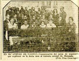 1931-07-11. Fotografia del curso de esperanto de Julio Mangada. El Liberal (Madrid)