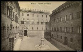 Tarjeta postal de la Piazza Salimbeni de Siena editada por G. Modiano e Co. para la Bassi's Touri...