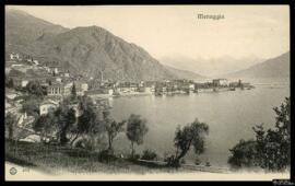 Tarjeta postal [de heliograbado] de vista panorámica de Menaggio junto al Lago di Como editada po...