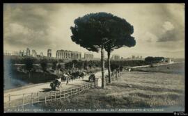 Tarjeta postal de vista panorámica del Acueducto de Claudio en la Via Appia Nuova de Roma editada...
