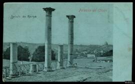 Tarjeta postal de las ruinas del Palazzo de’Cesari de Roma con carta no circulada al verso, rúbri...