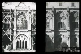 Vistas exterior antes y despues de una restauración de una catedral