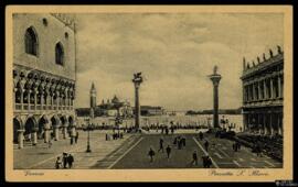 Tarjeta postal de la Piazzetta San Marco de Venecia editada por Cesare Capello en Milán.