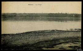 Tarjeta postal de vista del paisaje de la Playa de Hillion editada por M. Le Roy en Rennes