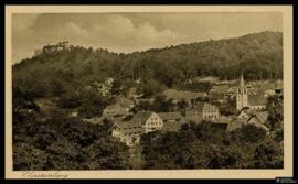 Tarjeta postal del barrio de Ebersteinburg en Baden-Baden editada por los Gebr. Metz en Tübingen