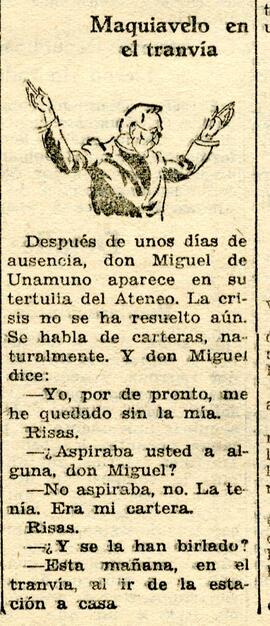 1931-12-16. Anécdota de Miguel de Unamuno y la crisis ministerial. Ahora (Madrid)