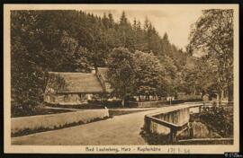 Tarjeta postal de vista exterior de cabañas en Bad Lauterberg editada por Stengel & Co. con f...