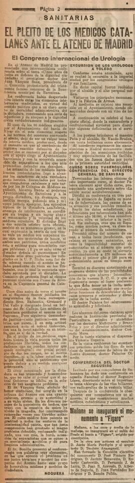 1930-04-12. Resumen de la conferencia del doctor Juan Vázquez. El Liberal (Madrid)