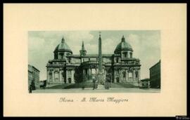 Tarjeta postal de vista exterior de la Basílica de Santa María la Mayor de Roma editada por Brunn...