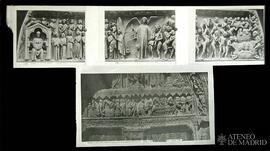 Tres detalles del relieve sobre el Juicio Final de la Catedral de Burgos. / 2521.Tímpano de la pu...