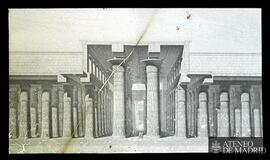 Reconstrucción ideal de la sala hipóstila del templo de Karnak