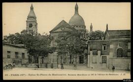 Tarjeta postal de vista exterior de la Iglesia de San Pedro de Montmartre o Église Saint-Pierre d...