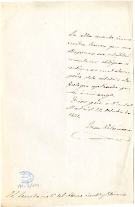 1861-10-27. Carta de Juan Vilanova