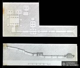 Planta y sección de la tumba de Ramsés II ("d'après Prisse")