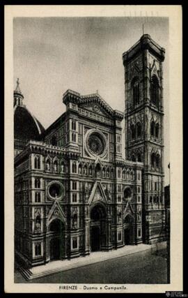 Tarjeta postal circulada a de exterior de la Catedral de Santa María del Fiore de Florencia  edit...