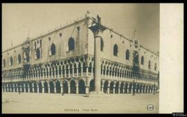 Tarjeta postal de vista exterior del Palacio Ducal de Venecia editada por C. R.