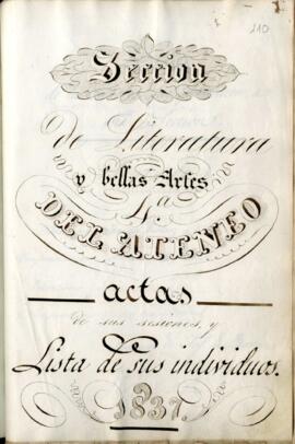 Lista de los señores que pertenecen a la Sección de Literatura y Bellas Artes (1837-1845)