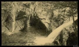 Tarjeta postal de vista del paisaje de la cascada de la Chaudière en el Valle del río Ninglinspo ...